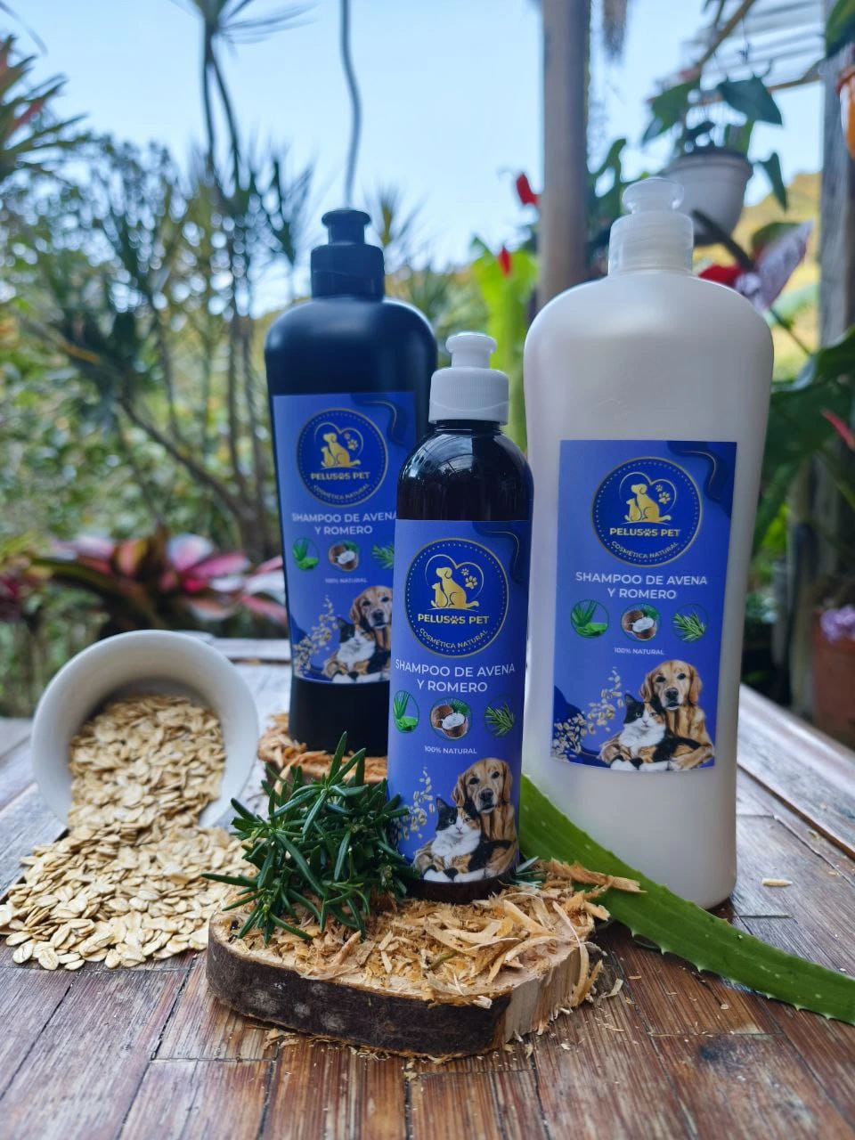 Shampoo natural de Romero y Avena para mascotas